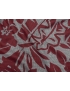 Linen Fabric Pied de Poule Floral Dark Red Made in Italy