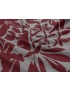 Linen Fabric Pied de Poule Floral Dark Red Made in Italy