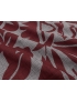 Linen Fabric Pied de Poule Floral Dark Red Made in Italy