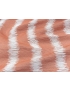 Raffia Fabric Geometric Salmon White - Sarli