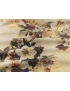 Silk Blend Mikado Fabric Floral Gold