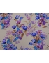 Crêpe de Chine Viscose Silk Fabric Floral Beige Pierre Cardin