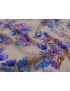 Crêpe de Chine Viscose Silk Fabric Floral Beige Pierre Cardin