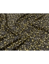 Mtr. 1.90 Silk Satin 120 gr. Fabric Floral Black Yelllow Grey - Luigi Verga