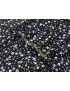 Mtr. 1.90 Silk Satin 120 gr. Fabric Floral Black Azure Grey - Luigi Verga