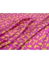 Silk Satin Fabric Geometric Shocking Pink Acid Green