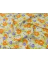 Mtr. 2.30 Jacquard Silk Fabric Floral Green Lillac Orange