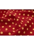Mtr. 1.20 Crepe de Chine Fabric Polka Dot Red Yellow