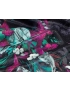 Silk Lurex Fabric Floral Tiffany Green Fuchsia Black - Ratti