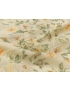 Silk Linen Organza Fabric Floral Cream Green Orange - Ratti