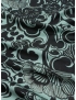 Pure Silk Piqué Fabric Floral Beveled Glass Black - Emanuel Ungaro