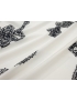 Crepe de Chine Fabric Chantilly Trim Ice White