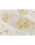 Silk Taffeta Fabric Floral Ivory Gold Silver - Luigi Verga