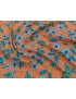 Viscose Crepe Fabric Flowers Orange 