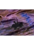 Mt. 1,40 Tessuto Raso di Seta Foulard Quadro Impressionista Rosa Lilla