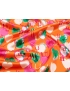 Stretch Pure Silk Satin Fabric Hearts Orange Pink - Emanuel Ungaro