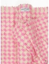 Mt. 1,40 Tessuto Chanel Misto Viscosa Pied de Poule Rosa Fluo Crema Emanuel Ungaro