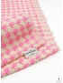 Viscose Blend Chanel Fabric Pied de Poule Flourescent Pink Cream Ungaro