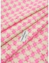 Mt. 1,40 Tessuto Chanel Misto Viscosa Pied de Poule Rosa Fluo Crema Emanuel Ungaro