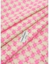 Viscose Blend Chanel Fabric Pied de Poule Flourescent Pink Cream Ungaro