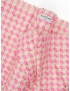 Mt. 1,40 Tessuto Chanel Misto Viscosa Pied de Poule Rosa Fluo Crema Emanuel Ungaro