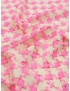 Mt. 1,40 Tessuto Chanel Misto Viscosa Pied de Poule Rosa Fluo Crema Emanuel Ungaro