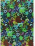 Light-Weight Cotton & Silk Satin Fabric Floral Green Purple - Emanuel Ungaro