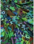 Light-Weight Cotton & Silk Satin Fabric Floral Green Purple - Emanuel Ungaro