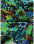 Light-Weight Cotton & Silk Satin Fabric Floral Green Purple - Emanuel Ungaro