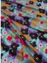 Mtr. 1.15 Silk Twill Fabric Floral Stone Blue Cinnomon Raspberry Emanuel Ungaro