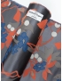 Mtr. 1.05 Silk Blend Jacquard Fabric Floral Graphite Orange Blue Emanuel Ungaro