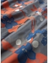 Mtr. 1.05 Silk Blend Jacquard Fabric Floral Graphite Orange Blue Emanuel Ungaro