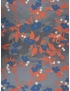 Mtr. 1.05 Silk Blend Jacquard Fabric Floral Graphite Orange Blue Emanuel Ungaro