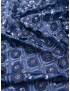 Mtr. 2.00 Embroidered Tulle Fabric 3D Floral Blue Emanuel Ungaro