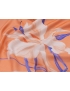 Mtr. 1.19 Pannello Tessuto Chiffon di Seta Floreale Arancione Emanuel Ungaro