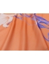 Mtr. 1.19 Silk Chiffon Panel Fabric Floral Orange Emanuel Ungaro