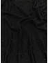 Mtr. 2.60 Embroidered Silk Cady Fabric 8 Ply Black Made in Como