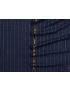 Heritage Fabric Wool Silk & Linen Stripes Navy Blue Ermenegildo Zegna