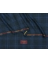 Mtr. 2.00 Cross-Ply Fabric Prince of Wales Petroleum Dark Blue Ermenegildo Zegna