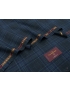 Mtr. 2.00 Cross-Ply Fabric Prince of Wales Petroleum Dark Blue Ermenegildo Zegna