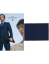 Mtr. 3.00 Wool Silk Loop Fabric Stripe Estate Blue Ermenegildo Zegna