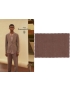 Linen Wool Silk Herringbone Fabric Brick Red Beige Tessitura di Novara