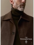 Outerwear Wool Silk Cashmere Fabric Chevron Hazelnut Brown Tessitura di Novara