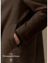 Outerwear Wool Silk Cashmere Fabric Chevron Hazelnut Brown Tessitura di Novara