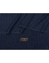 Mtr. 1.70 Silk Alpaca Cashmere Fabric Geometric Navy Blue Tessitura di Novara
