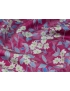 Cotton Silk Blend Satin Fabric Floral Cyclamen