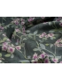 Cotton Silk Blend Satin Fabric Floral Grey