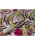 Cotton Silk Blend Satin Fabric Stylized Cyclamen