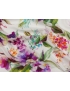 Cotton and Silk Fabric Floral White