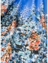 Mikado Fabric Double Flounce Floral Azure Blue 
